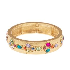 Encrusted Color Stone Chunky Bracelet